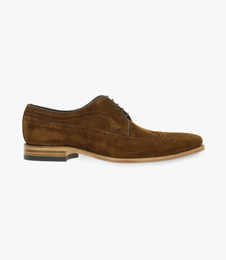 LOAKE CLINT-DIS BROWN DERBY BROGUE LEATHER SOLE F-MEDIUM