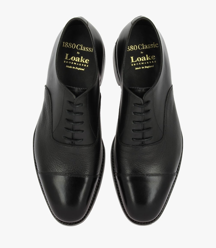 LOAKE FULLERTON BLACK OXFORD TOE CAP LEATHER SOLE G-WIDE