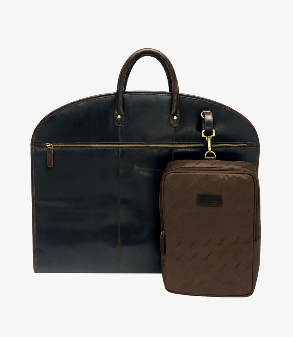 LOAKE MILAN DARK BROWN LEATHER SUIT CARRIER