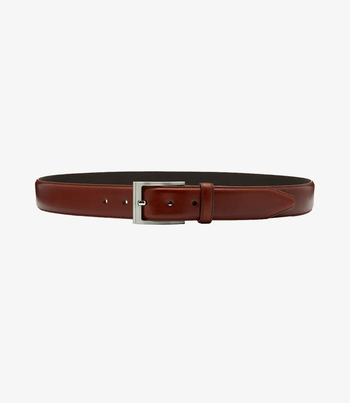 LOAKE PHILIP MAHOGANY LEATHER BELT