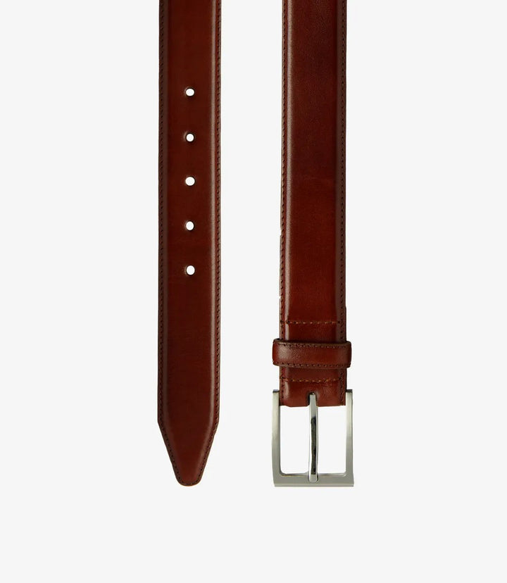 LOAKE PHILIP MAHOGANY LEATHER BELT