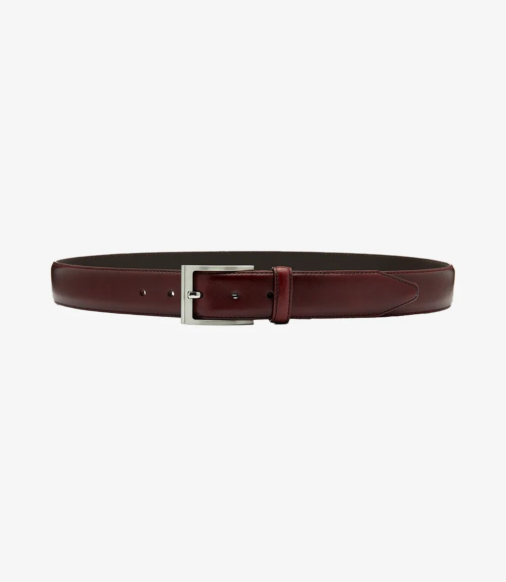 LOAKE PHILIP BURGUNDY LEATHER BELT