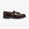 LOAKE BRIGHTON-DIS BURGUNDY LOAFER SLIP ON LEATHER SOLE E-NARROW