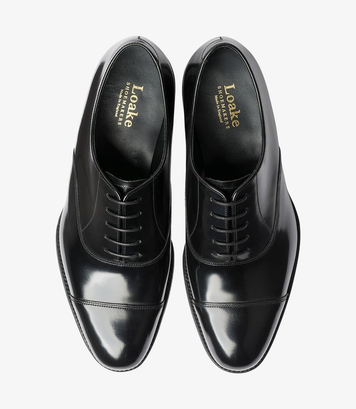 LOAKE ELGIN-DIS BLACK-DIS OXFORD TOE CAP LEATHER SOLE G-WIDE