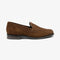 LOAKE IMPERIAL BROWN SUEDE LOAFER SLIP ON RUBBER SOLE G-WIDE