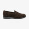 LOAKE IMPERIAL DARK BROWN SUEDE LOAFER SLIP ON RUBBER SOLE G-WIDE