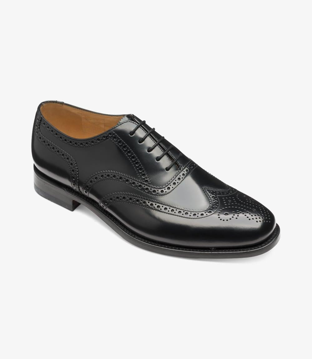 LOAKE 202 BLACK OXFORD BROGUE LEATHER SOLE G-WIDE