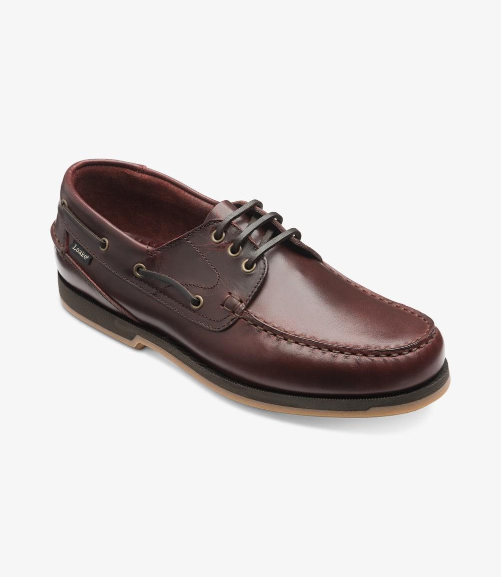 LOAKE 521-DIS BURGUNDY BOAT SHOES