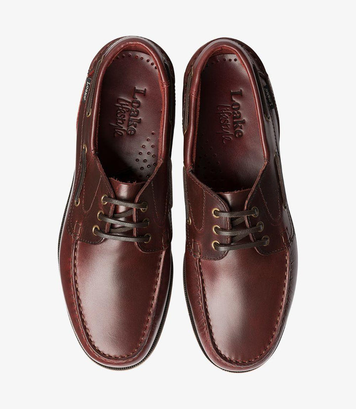 LOAKE 521-DIS BURGUNDY BOAT SHOES