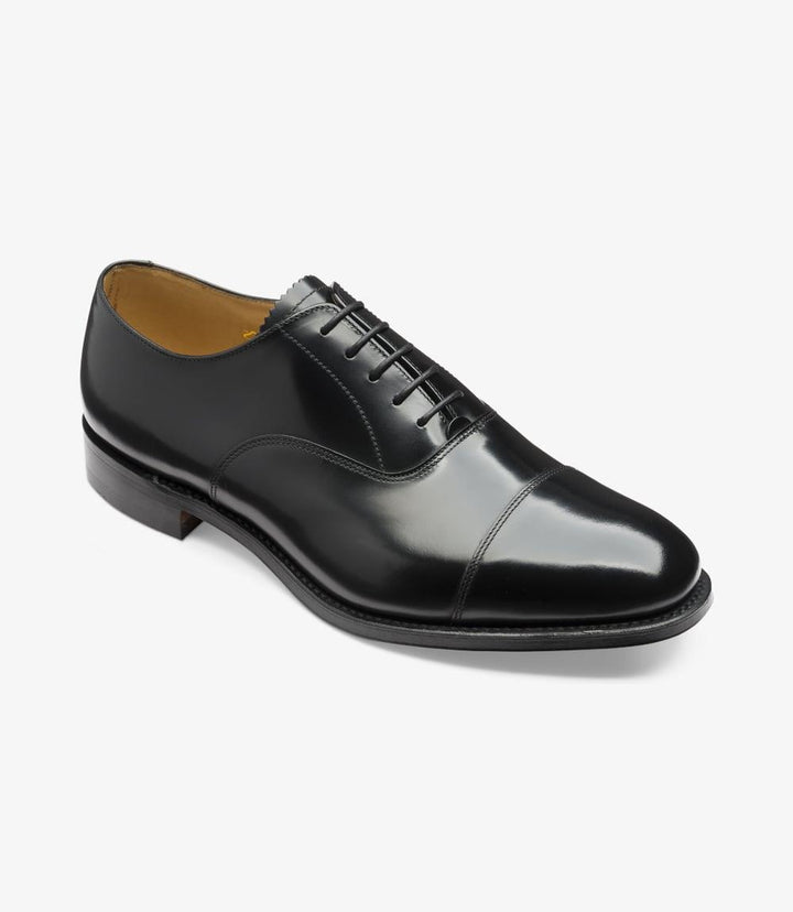 LOAKE 747 BLACK TOE-CAP OXFORD SHOES