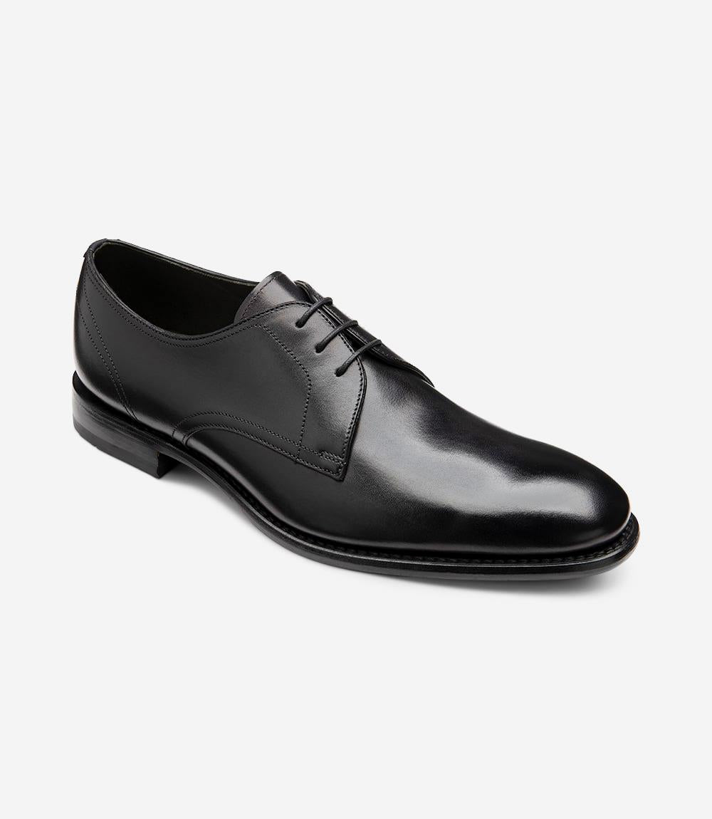 LOAKE ATHERTON BLACK DERBY LEATHER/RUBBER SOLE F-MEDIUM