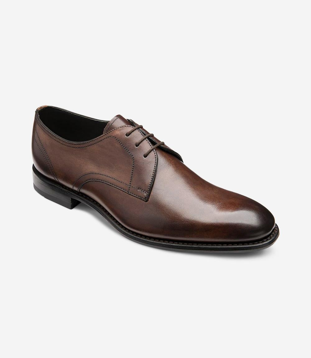 LOAKE ATHERTON DARK BROWN DERBY LEATHER/RUBBER SOLE F-MEDIUM