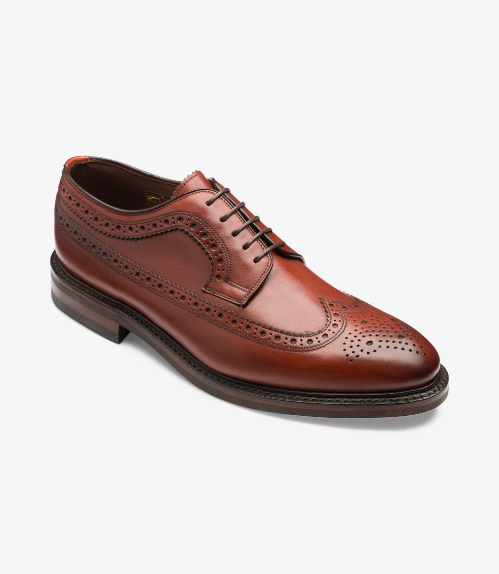 LOAKE BIRKDALE CONKER BROWN BROGUE DERBY SHOES