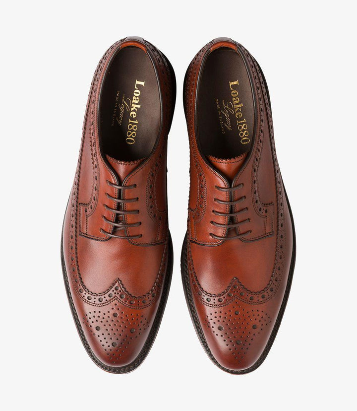 LOAKE BIRKDALE CONKER BROWN BROGUE DERBY SHOES