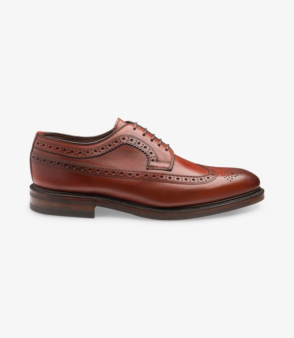 LOAKE BIRKDALE CONKER BROWN BROGUE DERBY SHOES