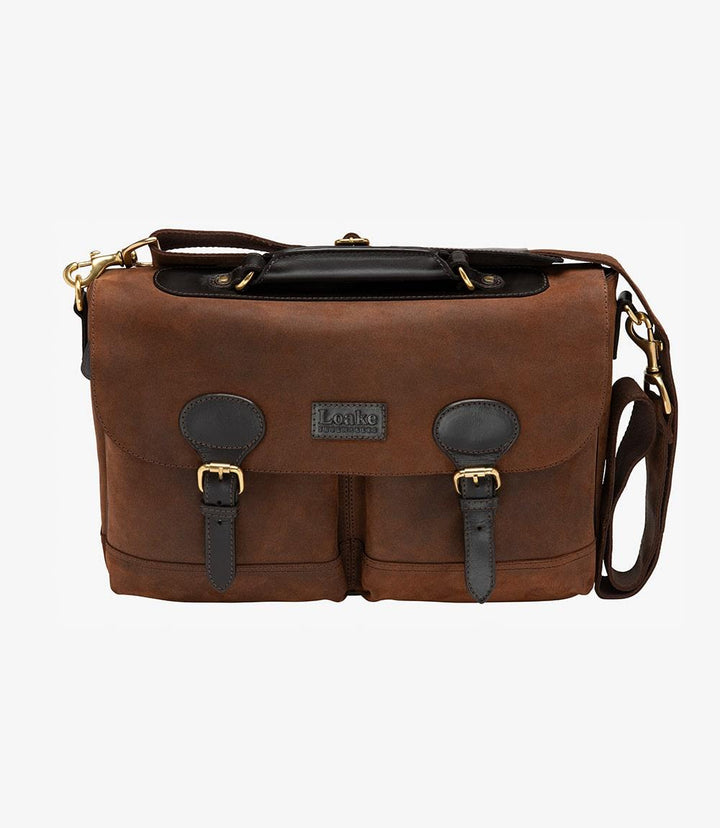 LOAKE BLACKFRIARS BROWN LEATHER BRIEFCASE