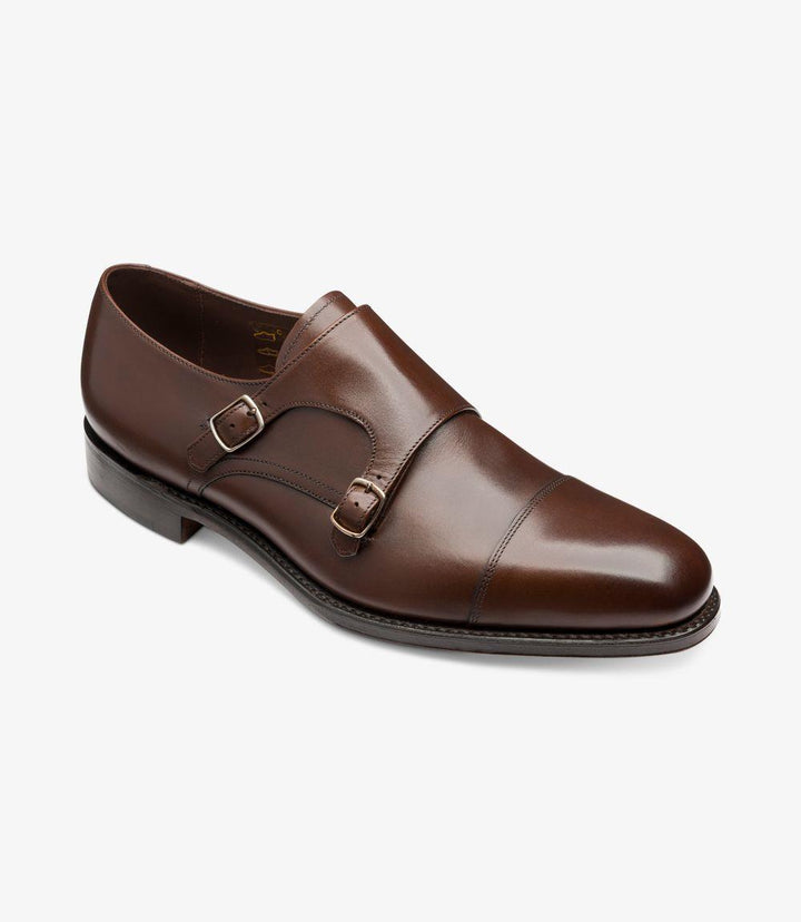 LOAKE CANNON DARK BROWN DOUBLE MONK LEATHER SOLE F-MEDIUM