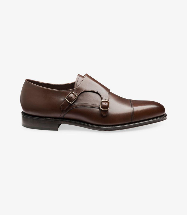 LOAKE CANNON DARK BROWN DOUBLE MONK LEATHER SOLE F-MEDIUM