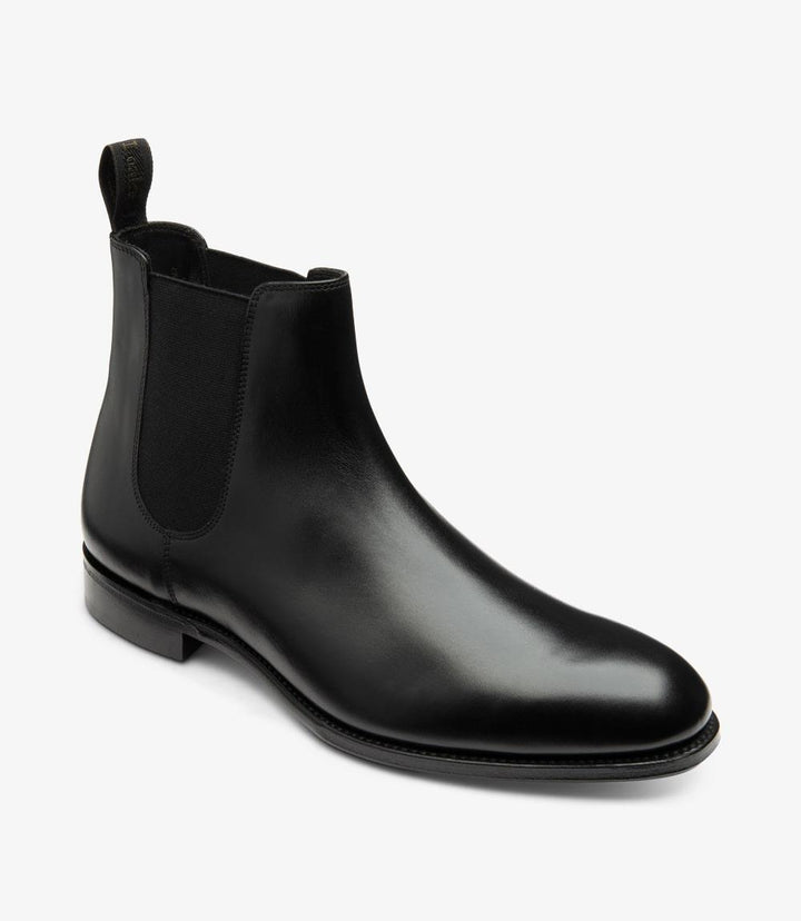 LOAKE COPPERGATE BLACK CHELSEA BOOT LEATHER SOLE F-MEDIUM