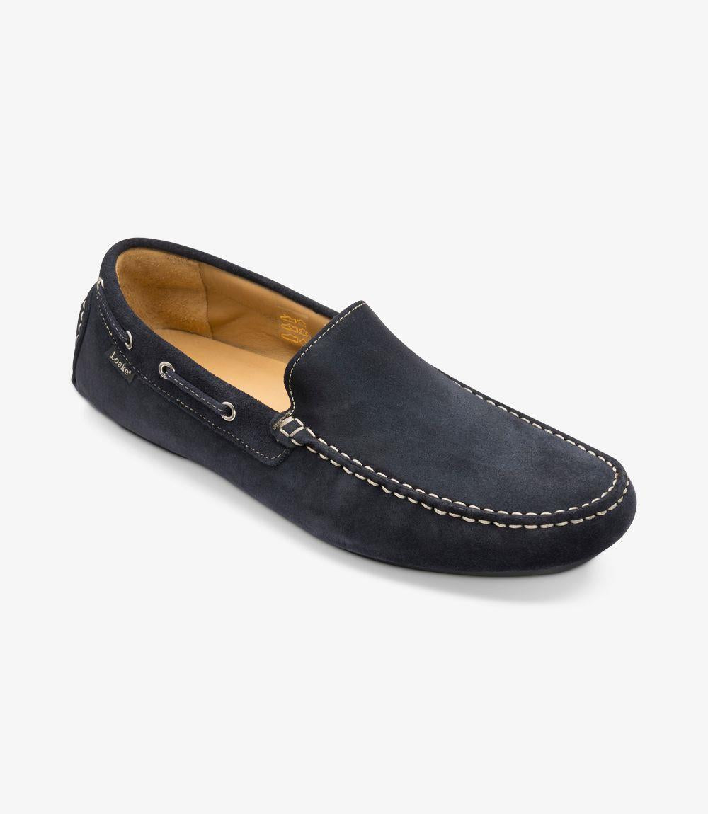 LOAKE DONINGTON NAVY SUEDE DRIVER SHOE