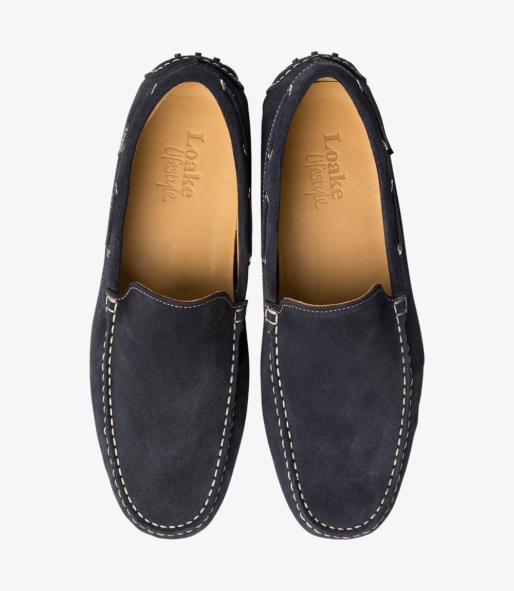 LOAKE DONINGTON NAVY SUEDE DRIVER SHOE