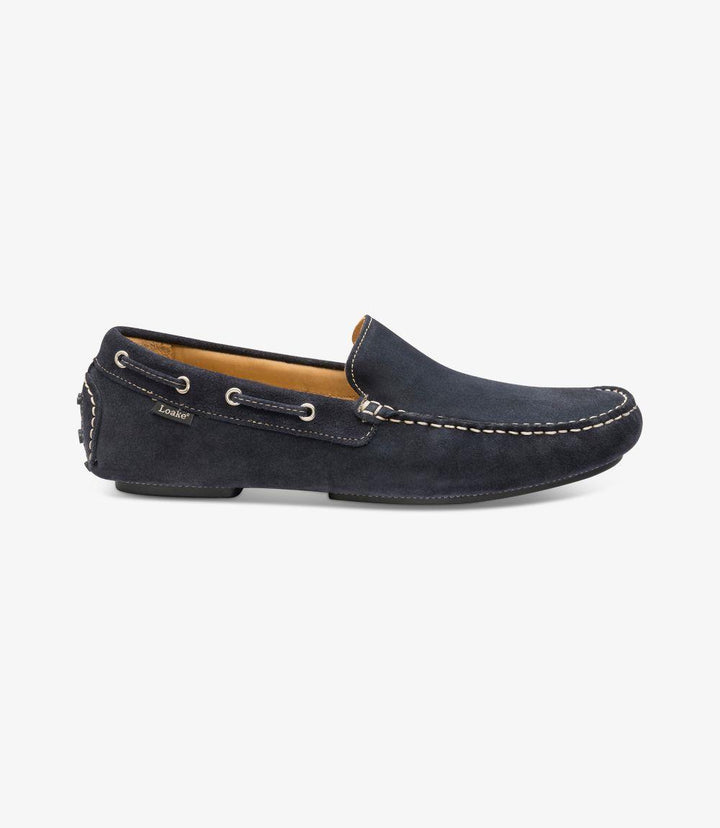 LOAKE DONINGTON NAVY SUEDE DRIVER SHOE