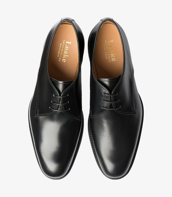 LOAKE GABLE BLACK DERBY SHOES