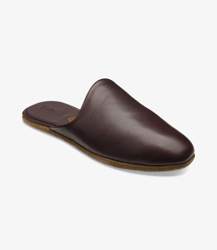 LOAKE GARRICK BORDO LEATHER SLIPPERS F-MEDIUM