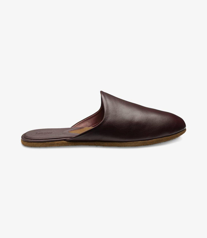 LOAKE GARRICK BORDO LEATHER SLIPPERS F-MEDIUM