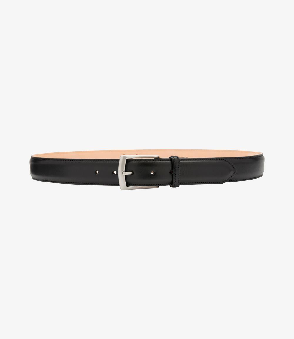 LOAKE HENRY BLACK LEATHER BELT