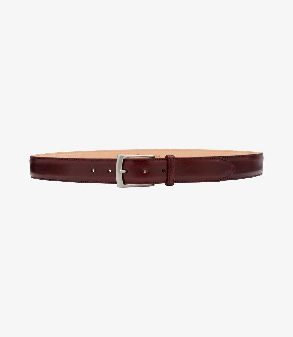 LOAKE HENRY BURGUNDY LEATHER BELT