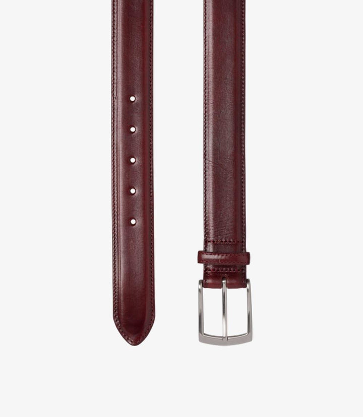 LOAKE HENRY BURGUNDY LEATHER BELT