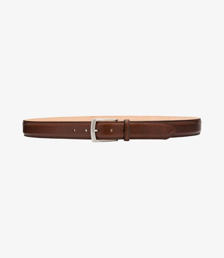 LOAKE HENRY DARK BROWN GRAIN LEATHER BELT