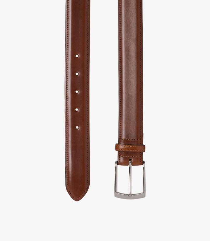 LOAKE HENRY MAHOGANY LEATHER BELT