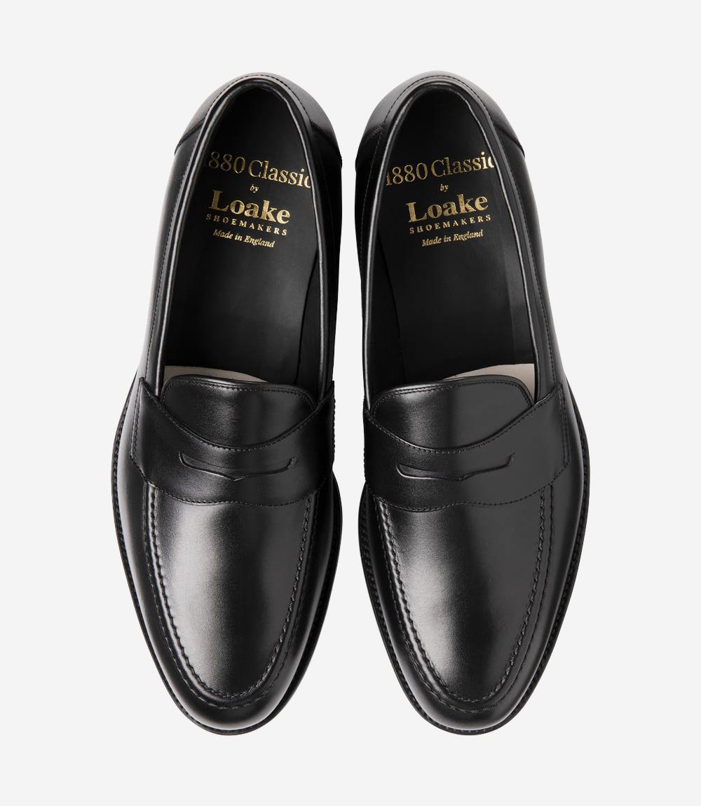 LOAKE HORNBEAM BLACK LOAFER LEATHER SOLE F-MEDIUM