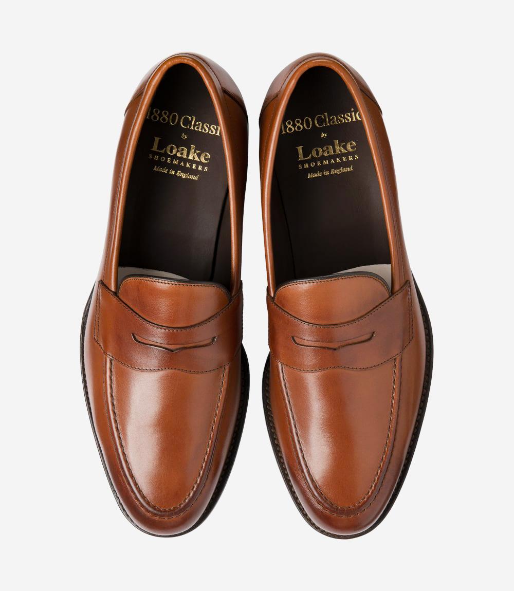 LOAKE HORNBEAM MAHOGANY LOAFER LEATHER SOLE F-MEDIUM