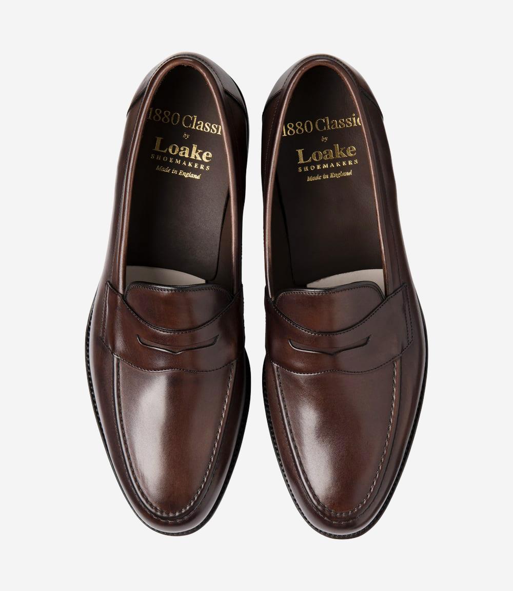 LOAKE HORNBEAM WALNUT LOAFER LEATHER SOLE F-MEDIUM