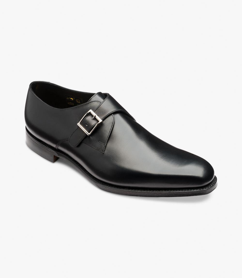 LOAKE MEDWAY BLACK MONK SHOES