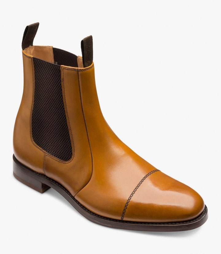 LOAKE NEWBURY TAN CHELSEA BOOT LEATHER SOLE G-WIDE