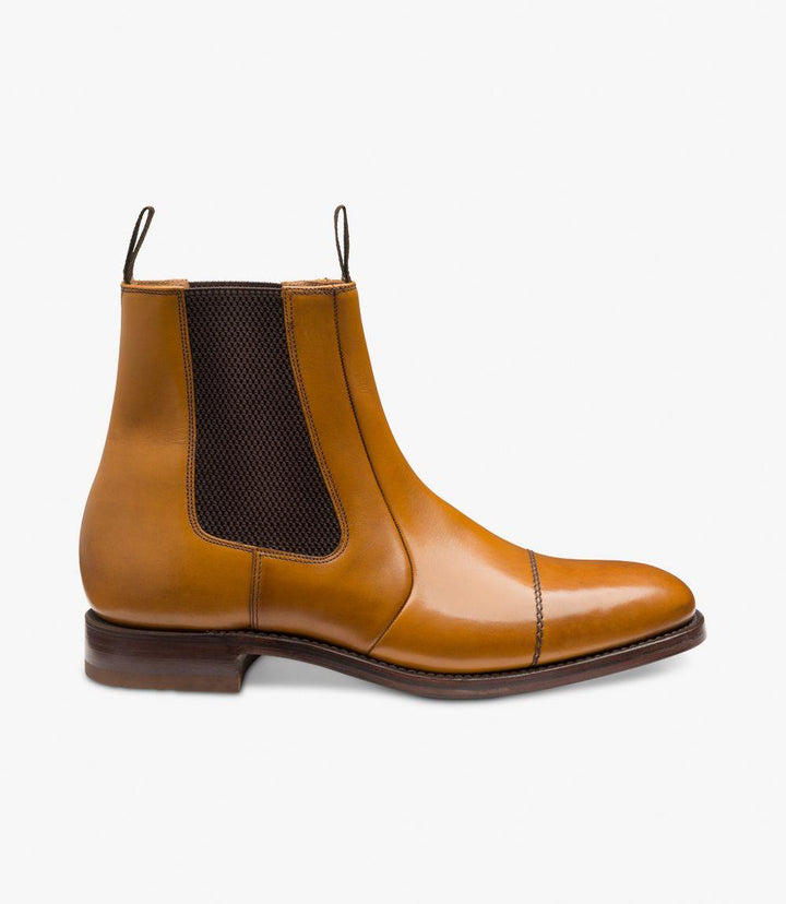 LOAKE NEWBURY TAN CHELSEA BOOT LEATHER SOLE G-WIDE