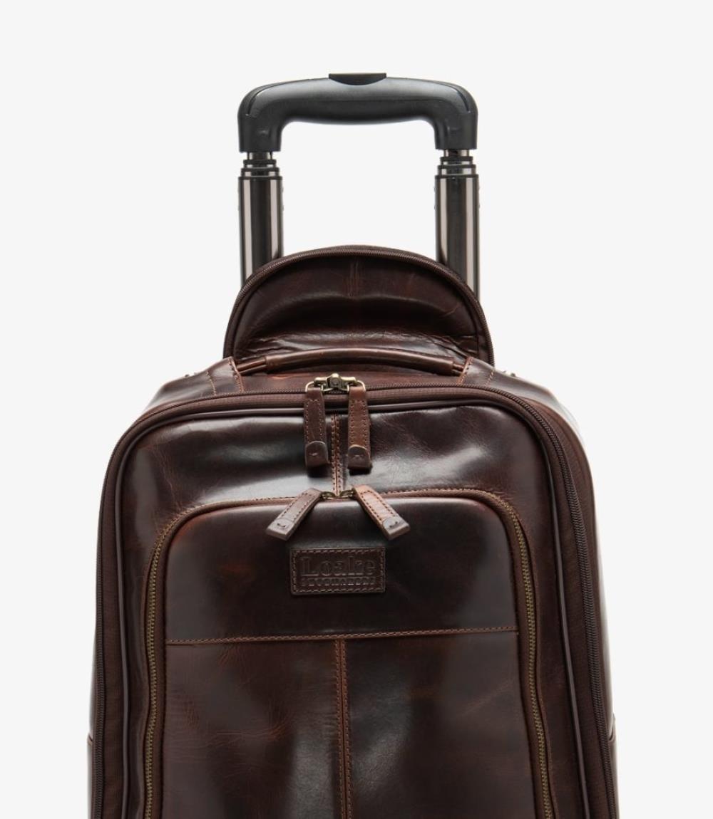 LOAKE PARIS BROWN LEATHER SUITCASE