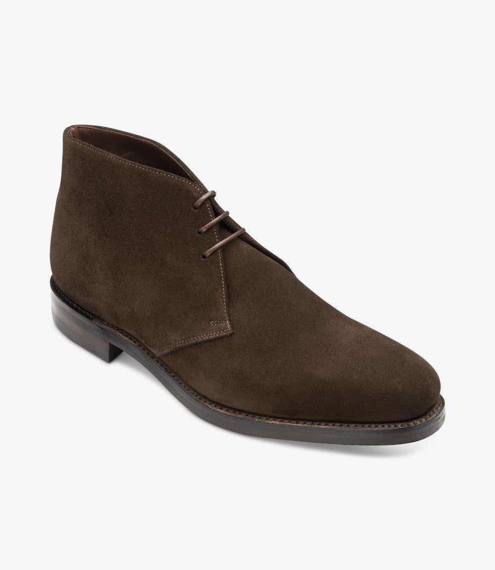 LOAKE PIMLICO DARK BROWN SUEDE BOOT RUBBER SOLE F-MEDIUM