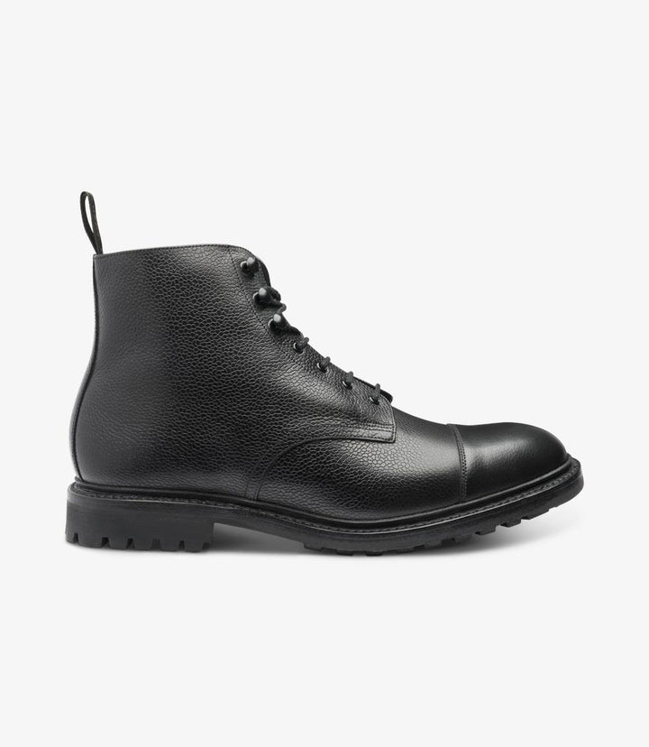 LOAKE SEDBERGH BLACK DERBY BOOT RUBBER SOLE G-WIDE