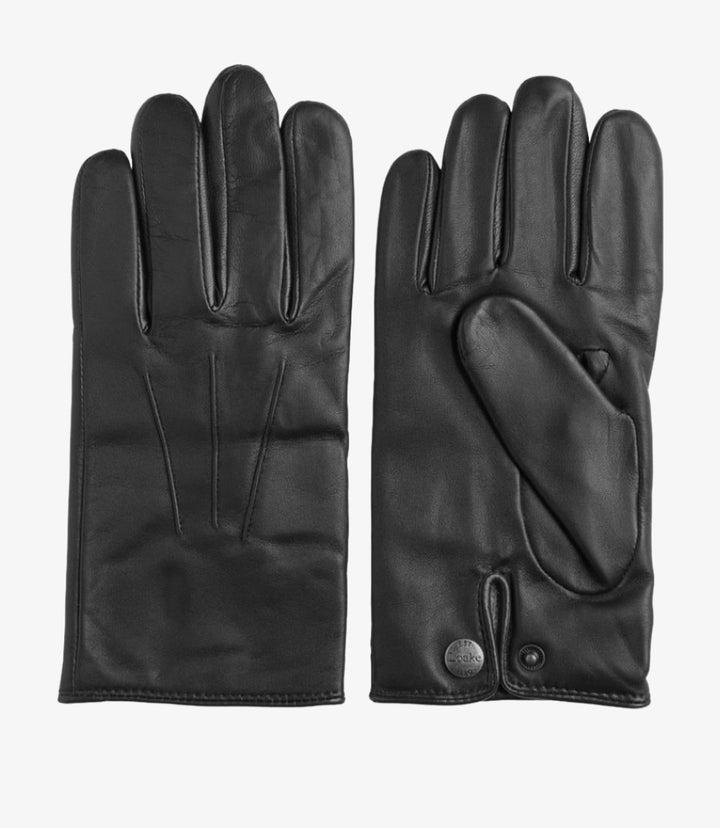 LOAKE SHACKLETON BLACK LEATHER GLOVES