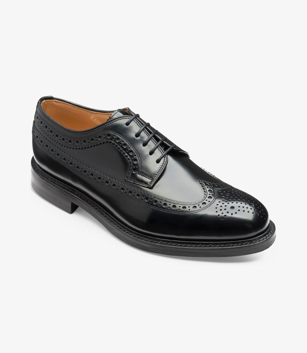 LOAKE SOVEREIGN BLACK BROGUE SHOES