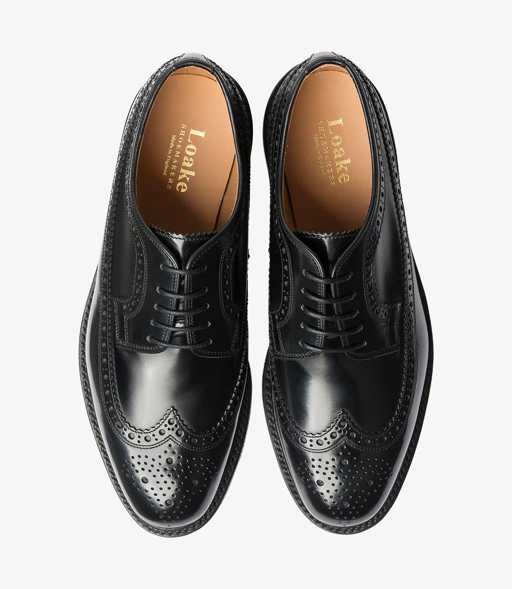 LOAKE SOVEREIGN BLACK BROGUE SHOES