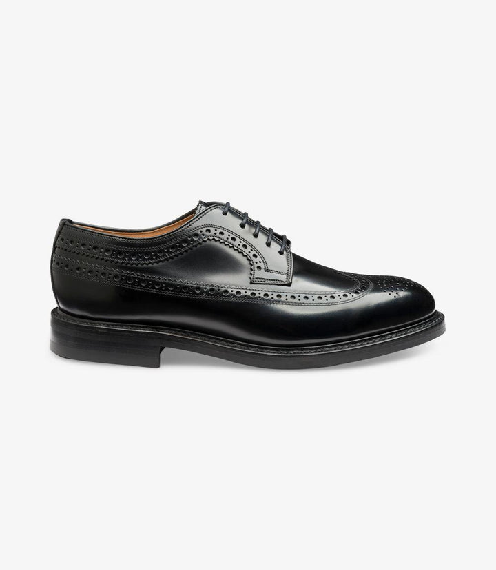 LOAKE SOVEREIGN BLACK BROGUE SHOES