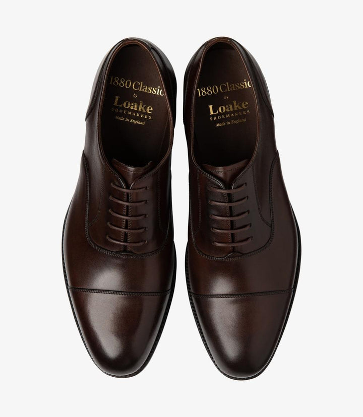 LOAKE STONEGATE WALNUT OXFORD TOE CAP