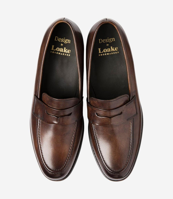 LOAKE WIGGINS DARK BROWN PENNY LOAFER