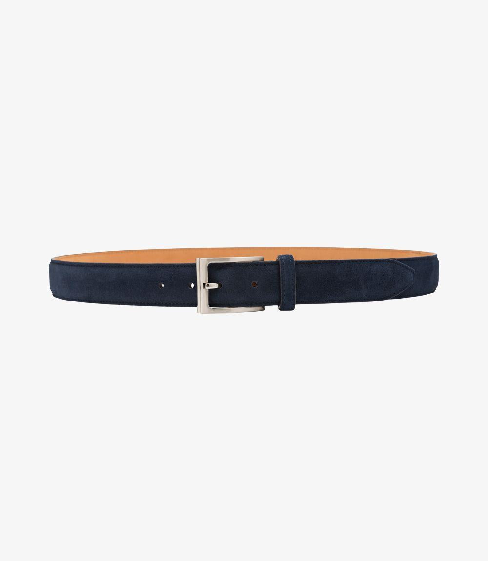 LOAKE WILLIAM NAVY SUEDE BELT